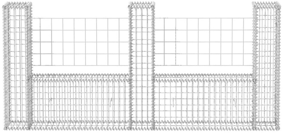 vidaXL Gabion basket U-Form 240 x 20 x 100 cm