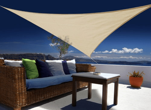 JardiDéco Voile d'ombrage triangulaire 3 x 3 x 3 sable