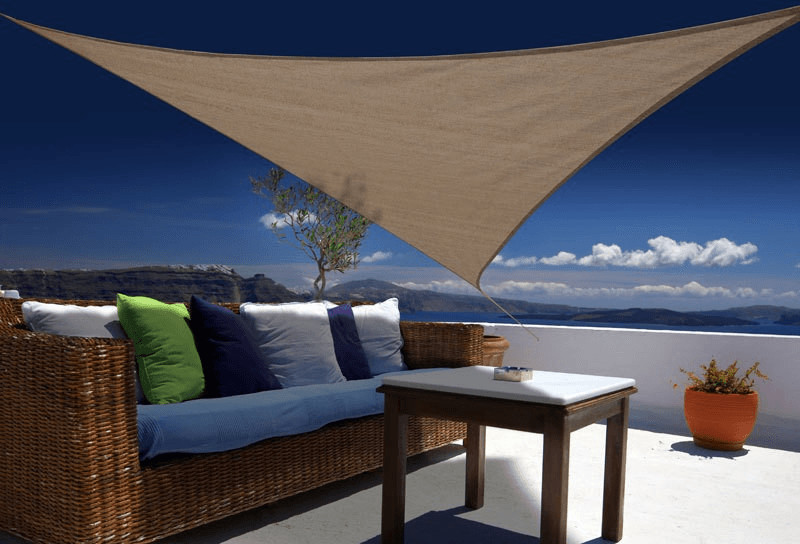 JardiDéco Voile d'ombrage triangulaire Austral 3,60 m brun havane