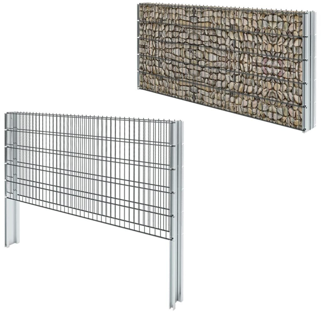 vidaXL Ensemble clôture gabion 2008 x 1030 mm gris - 4 m