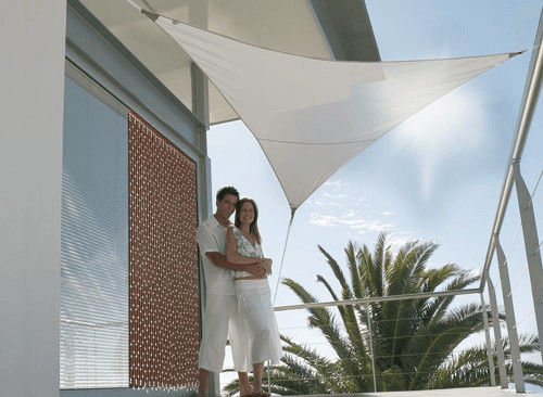 JardiDéco Voile d'ombrage triangulaire 5 m taupe