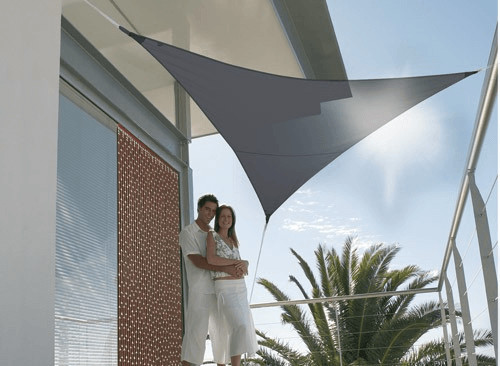 JardiDéco Voile d'ombrage triangulaire 5 m ardoise