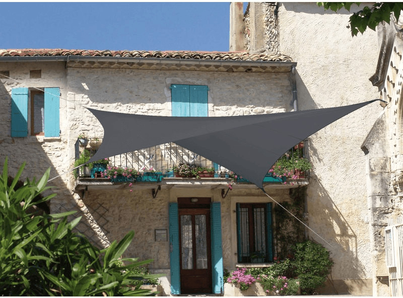 JardiDéco Voile d'ombrage carrée 3,60 m ardoise