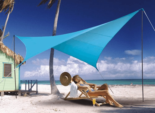 JardiDéco Kit voile d'ombrage carrée 3,60 m bleu azur