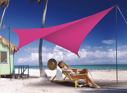 JardiDéco Kit voile d'ombrage carrée 3,60 m fushia