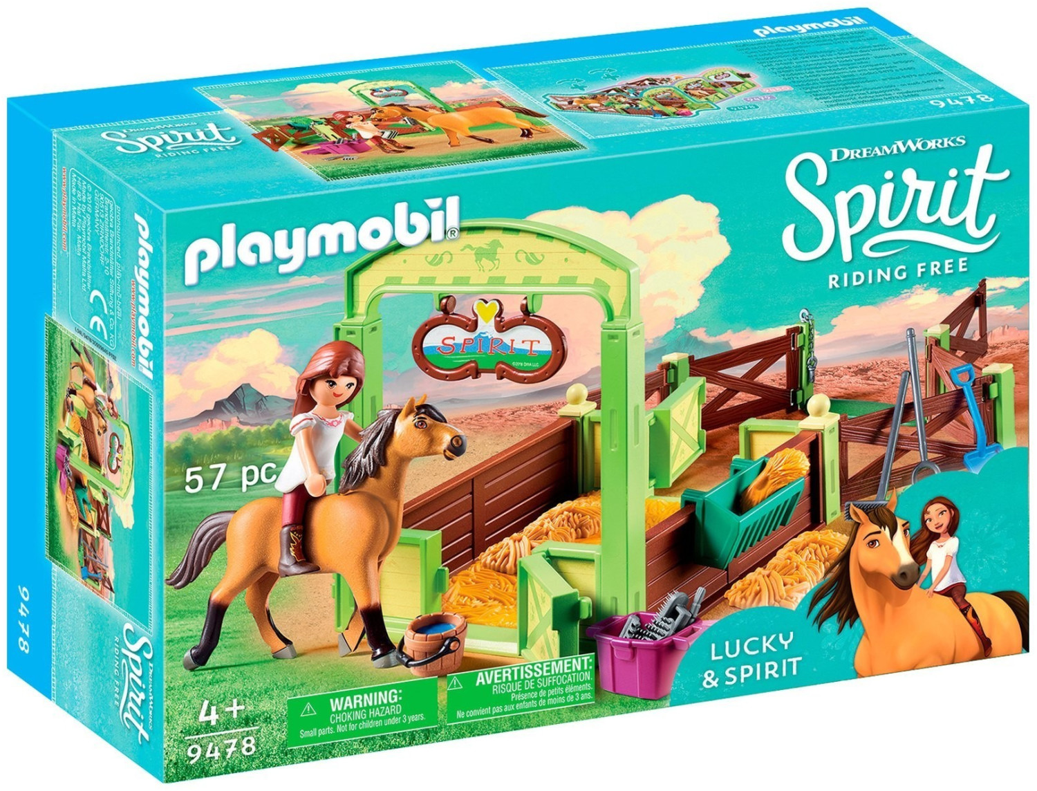 Photos - Toy Car Playmobil Spirit: Lucky and Spirit with Horse Stall  (9478)