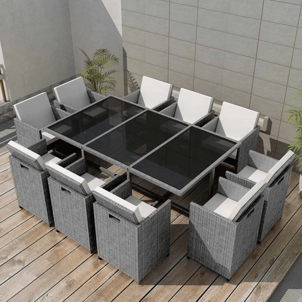VidaXL Mobilier de jardin avec coussins résine tressée 11 pièces (42549)