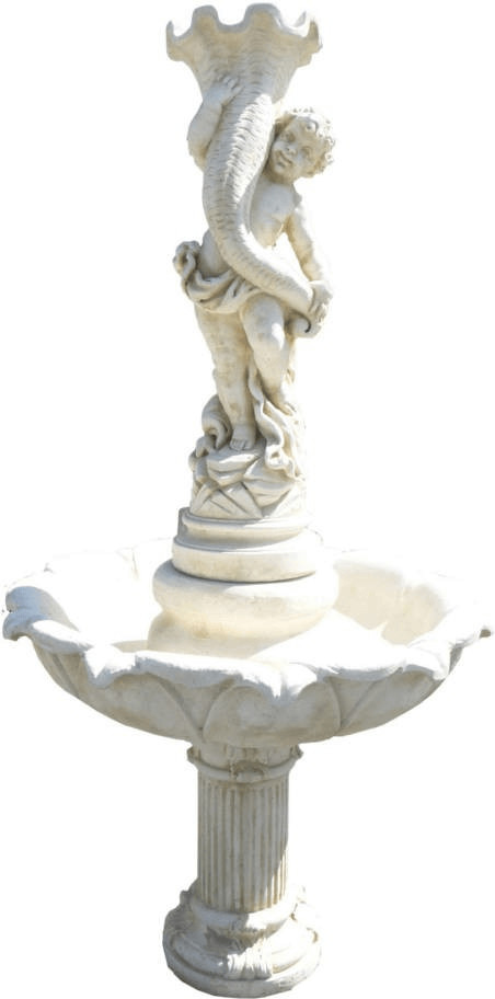 Déco granit Fontaine avec enfant en pierre reconstituée (076)