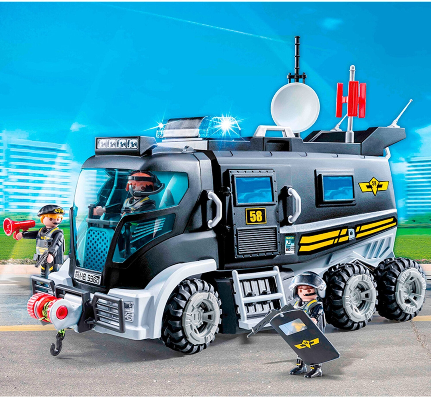 Soldes Playmobil Camion des policiers d'élite avec sirène et