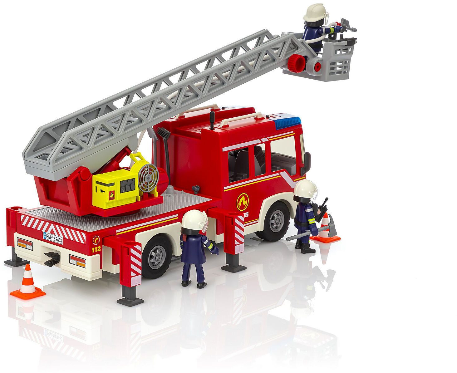 Soldes Playmobil Camion de pompiers avec échelle pivotante (9463