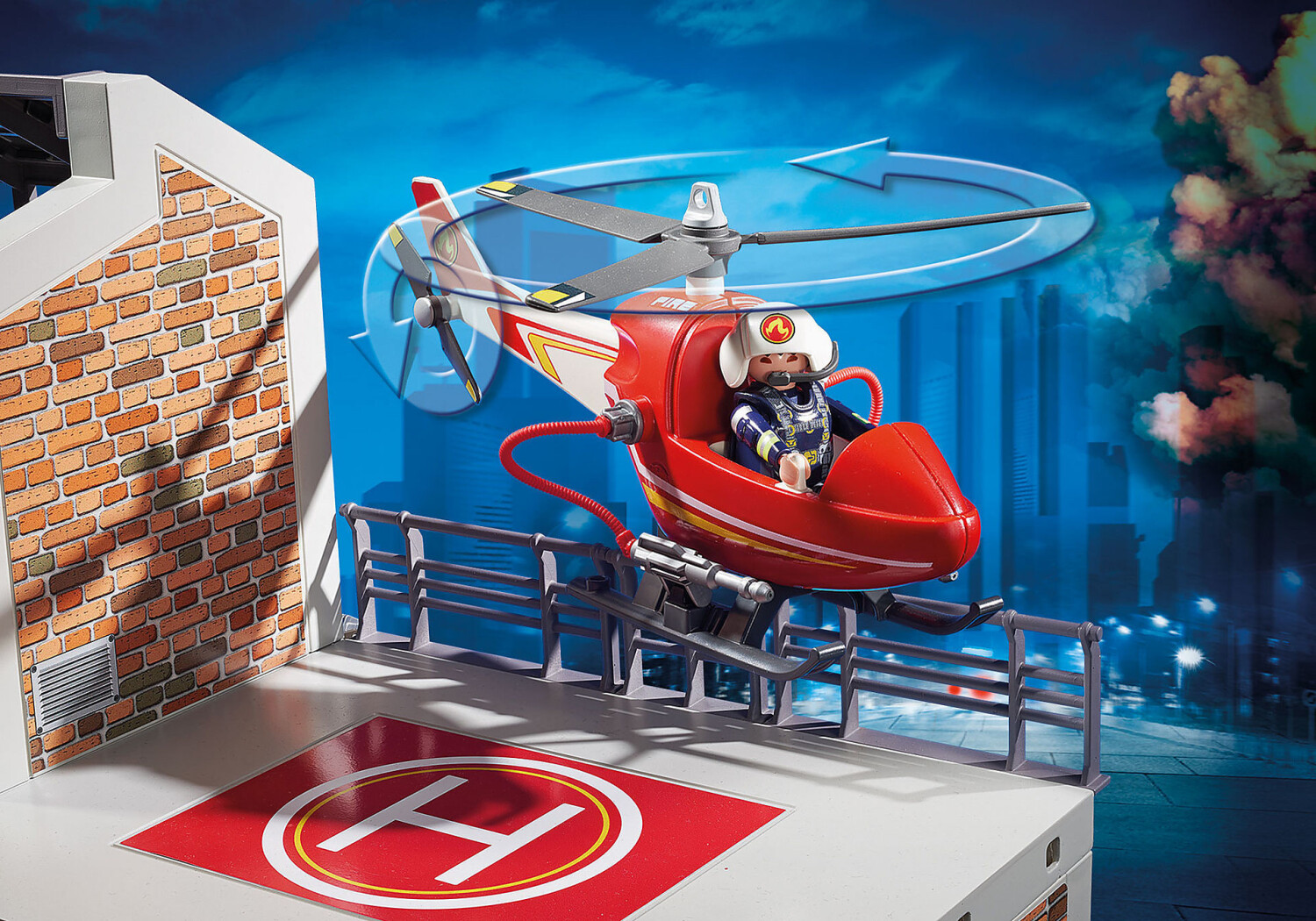 Playmobil 1.2.3 - Pompier avec hélicoptère PLAYMOBIL : Comparateur, Avis,  Prix