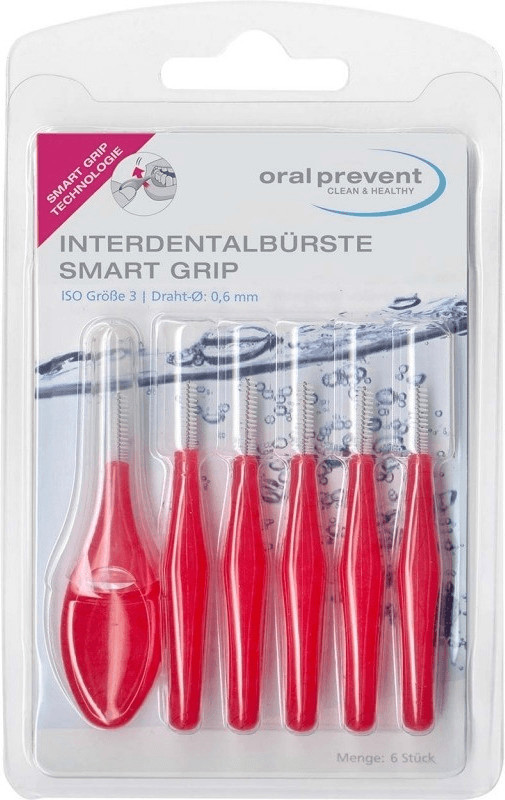 Oral-Prevent Interdental Brush Smart Grip Iso 3 red 0,6 mm (6 pcs.)