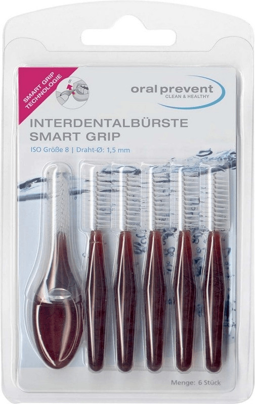 Oral-Prevent Interdental Brush Smart Grip Iso 8 brown 1,5 mm (6 pcs.)