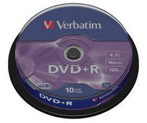Verbatim DVD+R 4,7GB 120min 16x Matt Silver 10pk Spindle