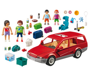 PLAYMOBIL Family Fun - Famille avec voiture et caravane, Jouets de  construction 71423