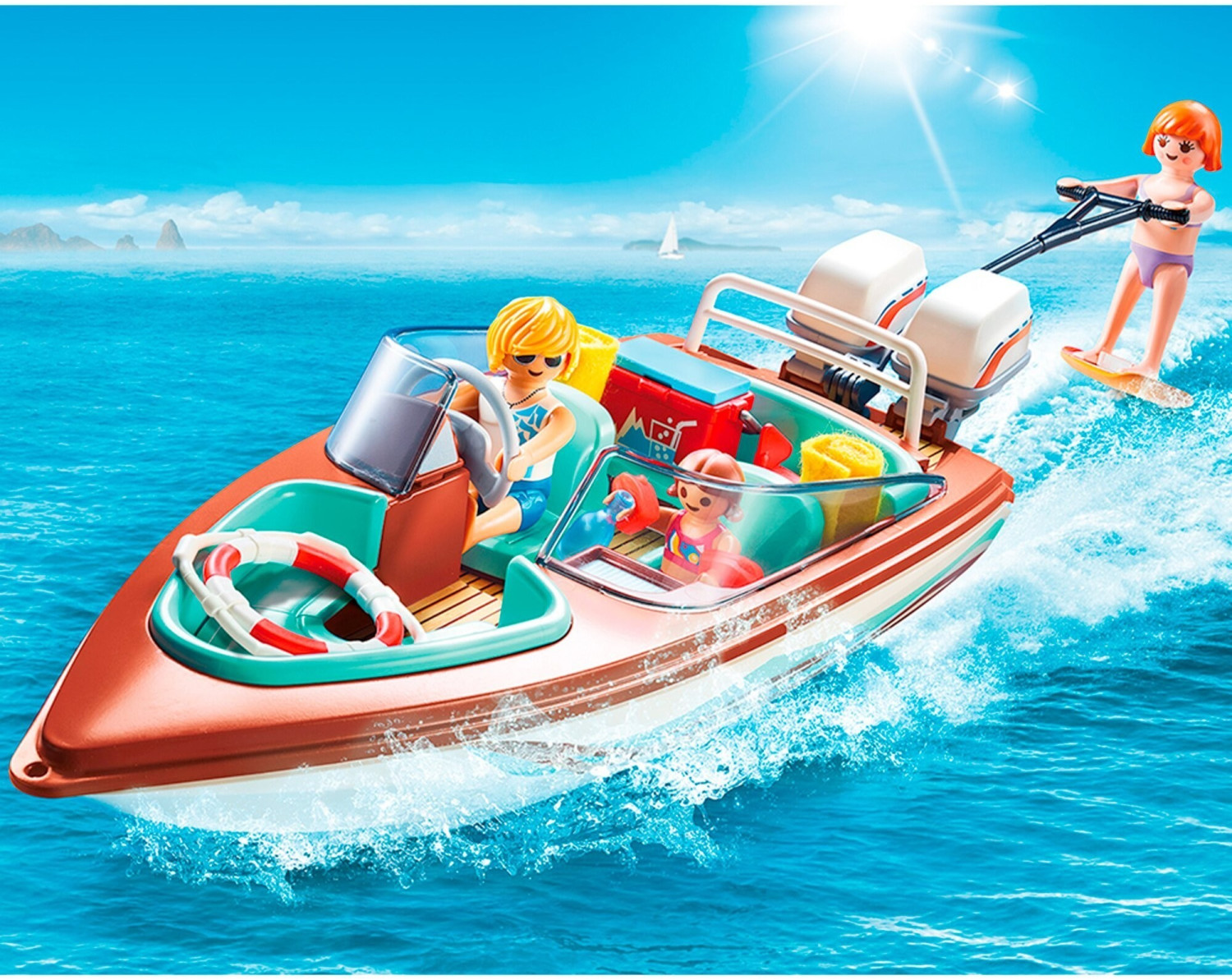 Playmobil Vacanciers avec vedette et moteur submersible (9428) au