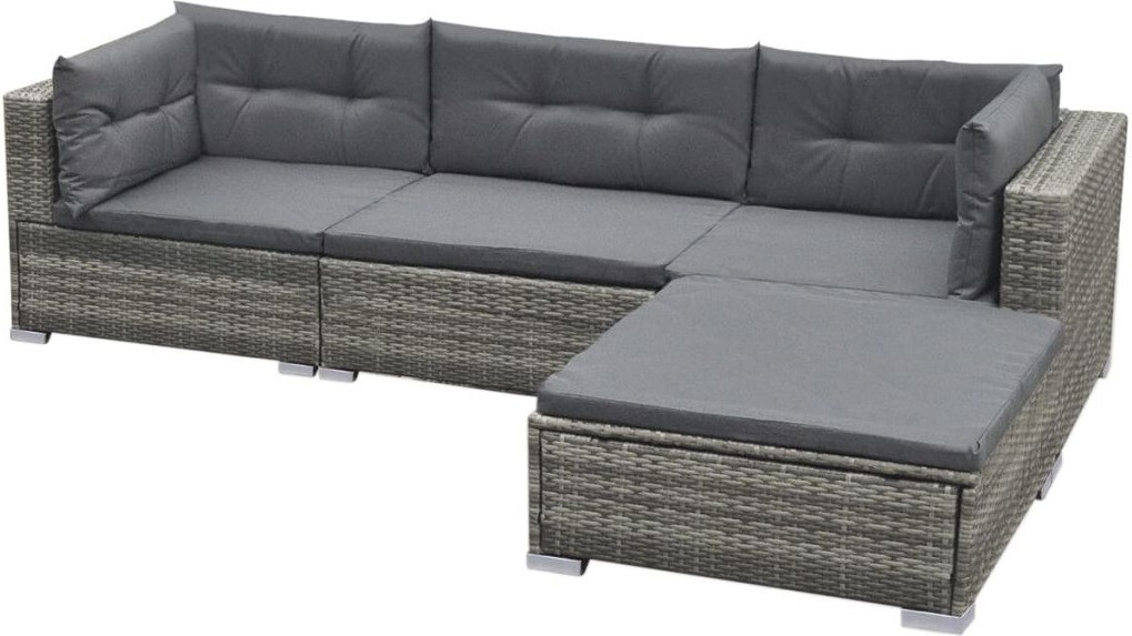 vidaXL Set divano da giardino in Polyrattan grigio (42735) a € 432,93  (oggi)