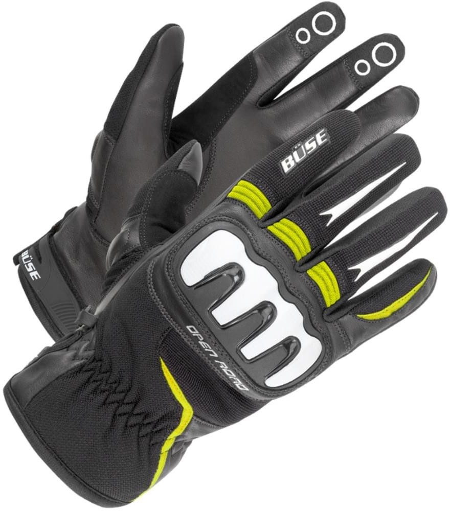 Büse Gants Open Road Sport noir/jaune