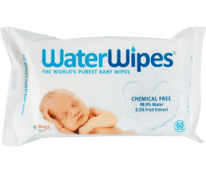 Pack of 60 Wipes Derma H2O Water Wipes 