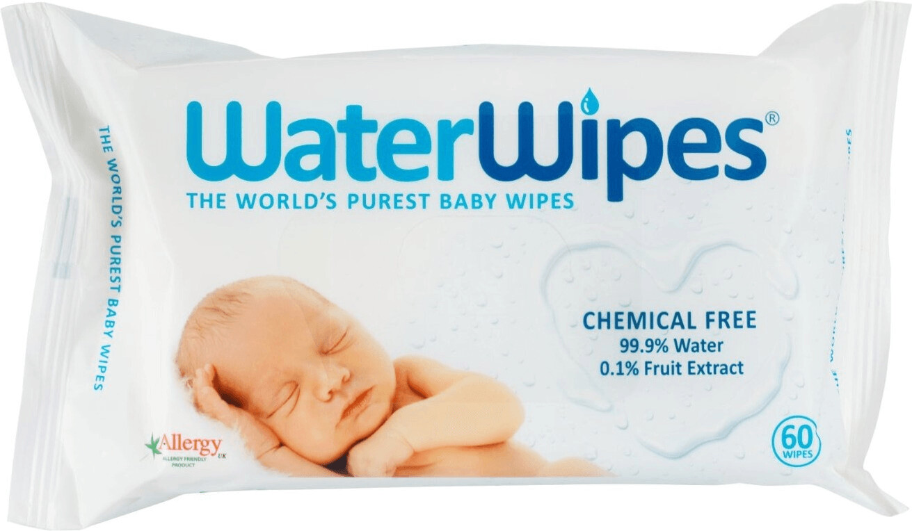 WaterWipes Toallitas húmedas originales para bebés, 99,9 % de agua, sin  perfume e hipoalergénicas para pieles sensibles de recién nacidos, 3  paquetes (180 unidades) –