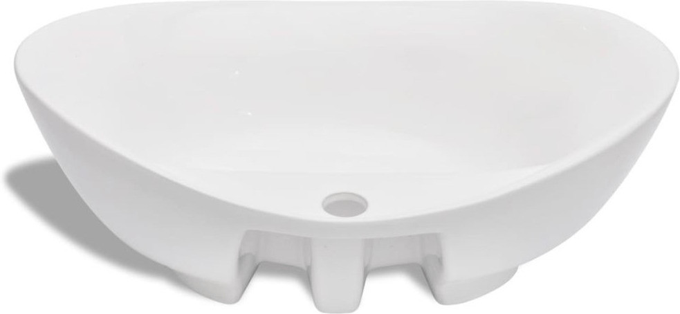 VidaXL Lavabo de salle de bain avec mitigeur Céramique Rond Blanc -  Cdiscount Bricolage