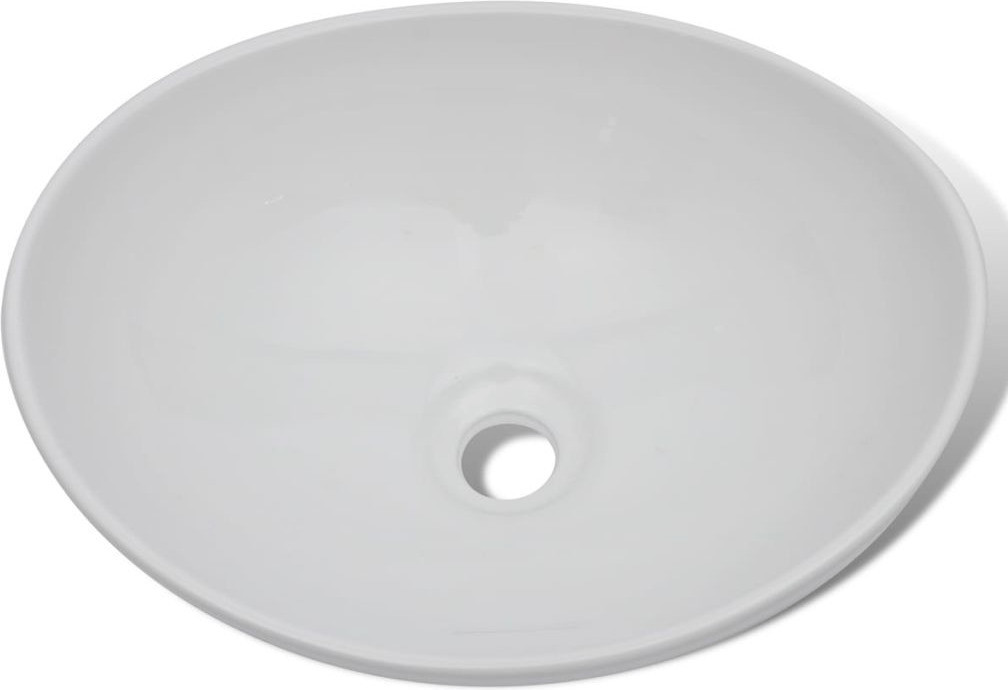 VidaXL Luxueuse Vasque à poser en céramique Ovale Blanche 40 x 33 cm