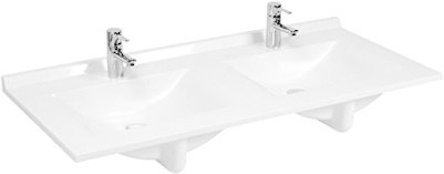 CréAzur Plan double vasque en résine de synthèse RÉSIPLAN - 120 cm
