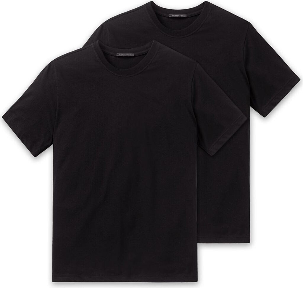 Schiesser 2-Pack American T-Shirts Essentials crew neck black (208150-000)