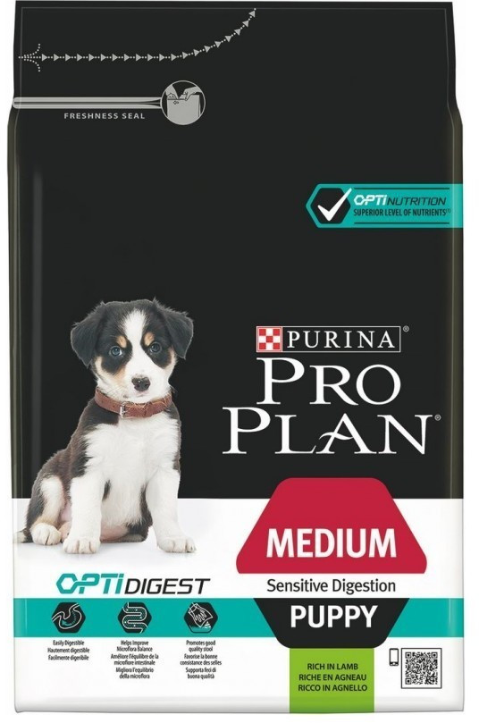 Purina Pro Plan OptiDigest Medium Puppy Sensitive digestion agneau (12 kg)