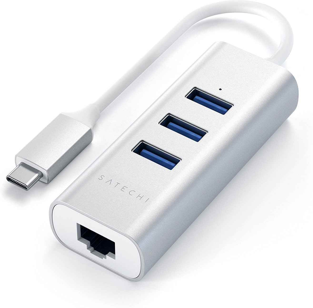 Satechi 3 Port USB 3.0 Aluminium Gigabit Ethernet Hub (ST-TC2N1USB31AS)