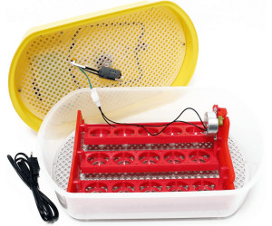Brutmaschine für bis zu 15 Hühnereier Brutapparat mit LED und Temperaturanzeige Temperatur Feuchtigkeitsalarm für Eier Enteneier Gänseeier Color : Blue YAWEDA Vollautomatische Inkubator 