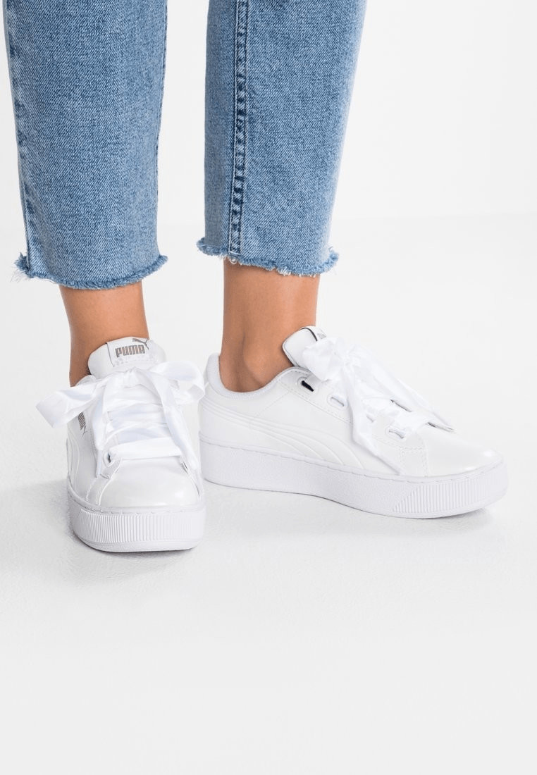 Puma vikky platform ribbon top p white