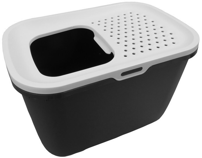 Nobby Bac à litière pour chat anthracite/blanc Nobby Bac à litière pour chat anthracite/blanc