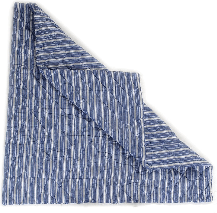 Win Green Tapis de sol rayé bleu marine