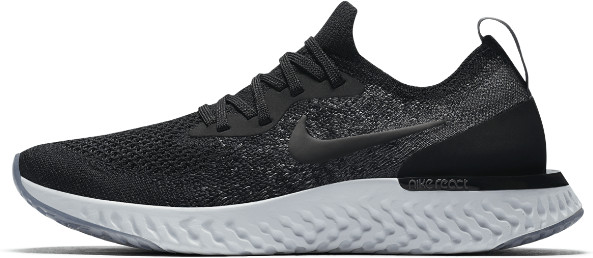 nike epic react grey and black