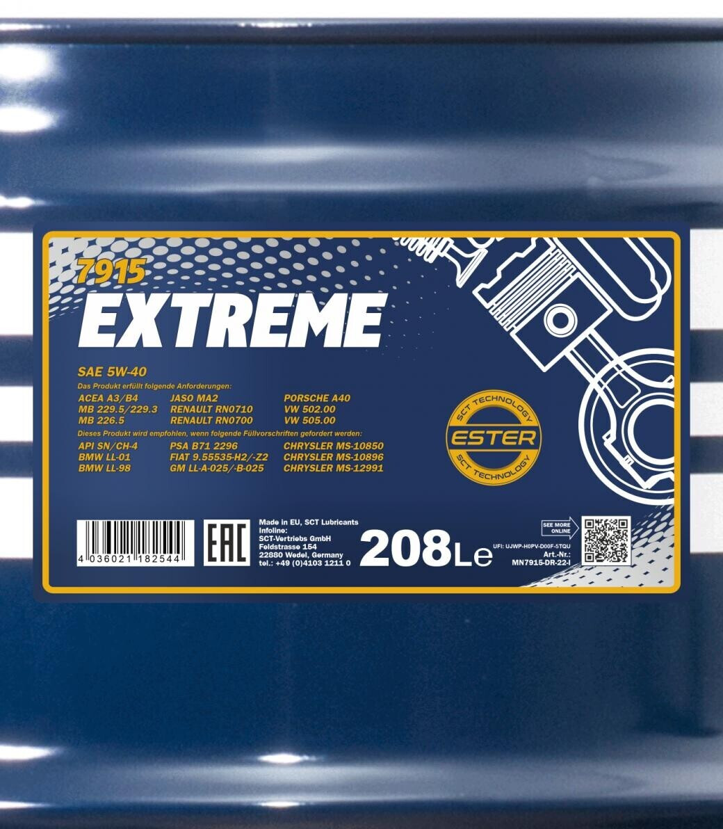 Mannol Extreme 5W-40 (208 l) ab 659,95 €