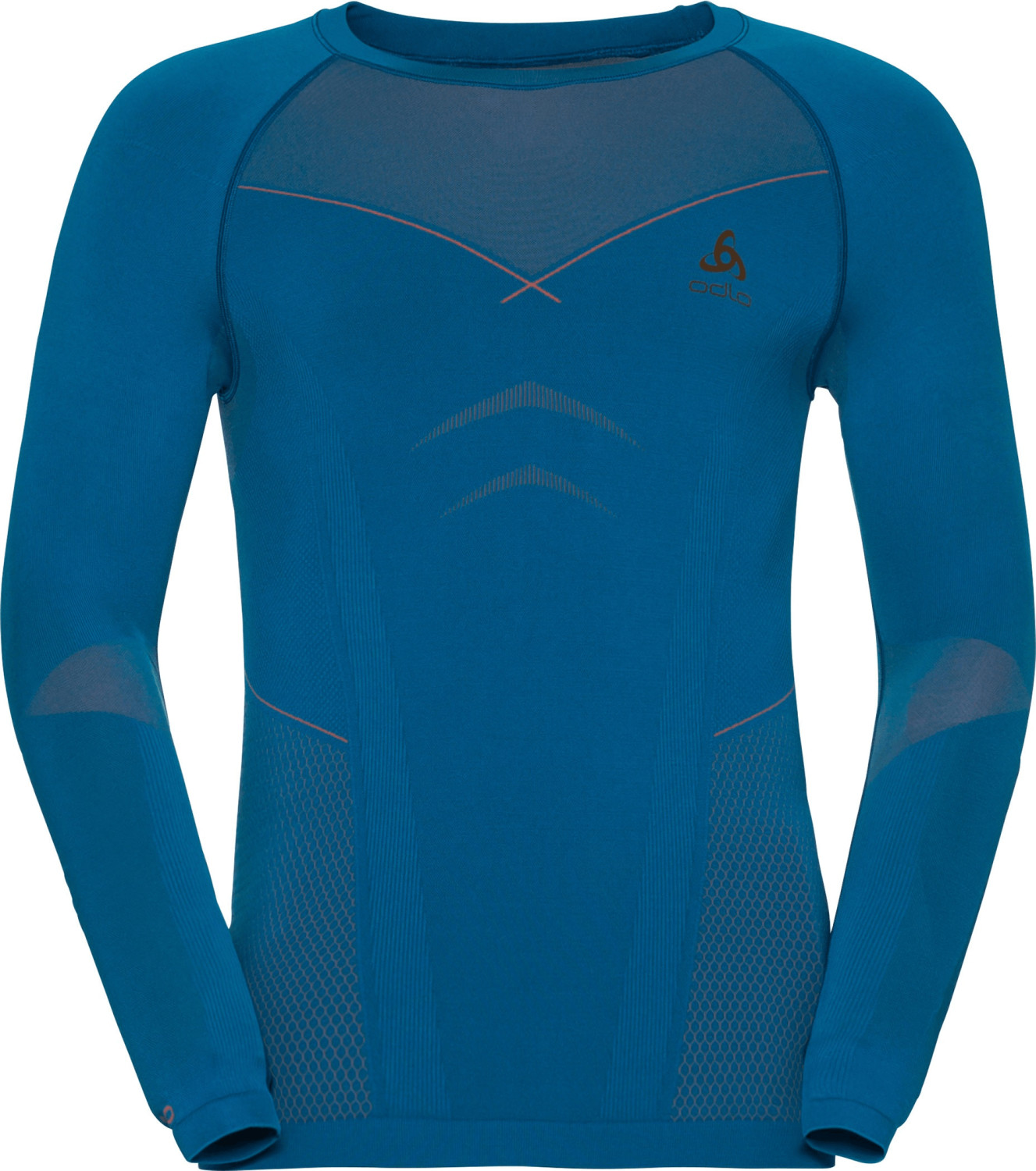Odlo Evolution Warm Baselayer Shirt Men mykonos blue/orangeade