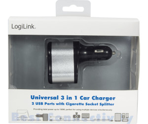 LogiLink PA0203 USB Doppel Kfz Ladegerät Autoladegerät + Smartphone  Halterung 360° ab 1,79 €