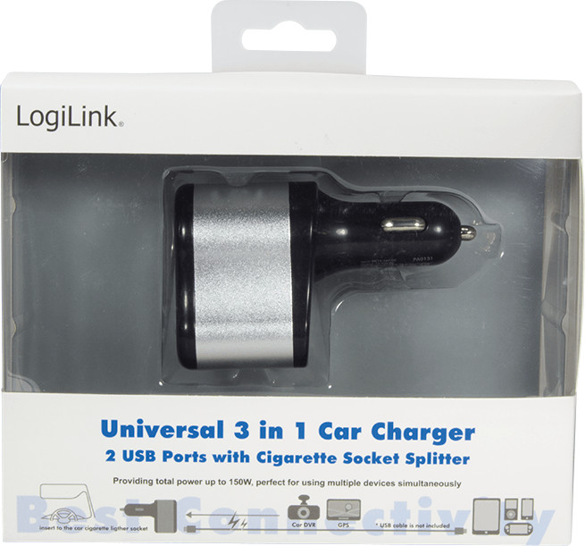 LogiLink USB-Kfz-Ladegerät PA0201, 3A, 19,5W, 2x 3.0 USB-A QC 3.0, für  Zigarettenanzünder 12-24V – Böttcher AG