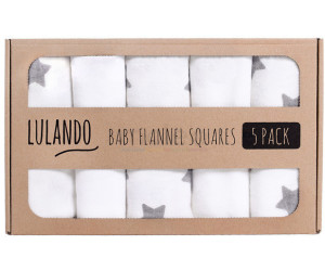 LULANDO Flanellwindeln Windeln Spucktücher aus Baumwolle 70x80 cm weiß 10er Set 