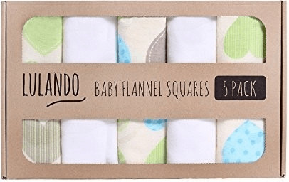 Lulando Baby Flannel Squares 5 Pack (70x80cm)