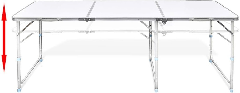 VidaXL Table pliante de camping hauteur ajustable avec 6 tabourets