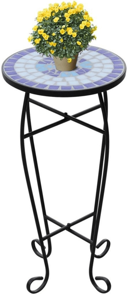 VidaXL Table d'appoint mosaïque bleu et blanc