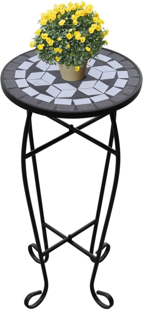 VidaXL Table d'appoint mosaïque noir