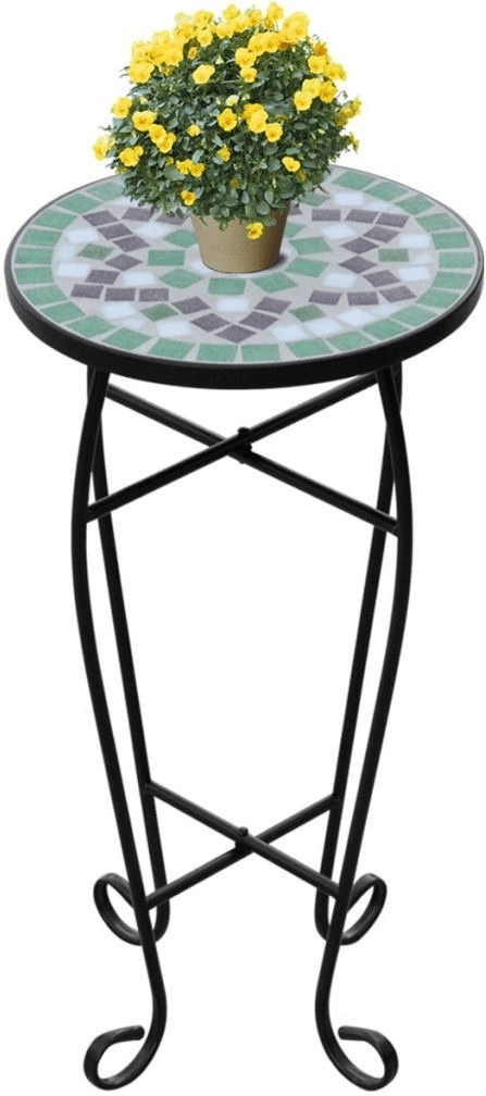 VidaXL Table d'appoint mosaïque vert et blanc