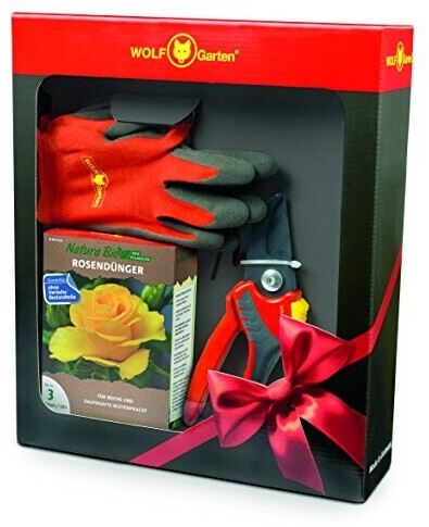 WolfGarten Set Natura Bio Rosendünger mit Gartenschere & Handschuhen