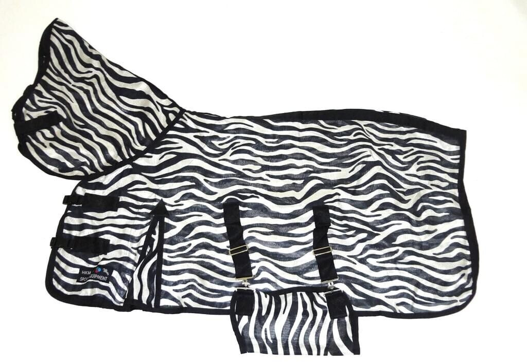 HKM Couverture et couvre-cou anti-mouches Zebra 165 cm