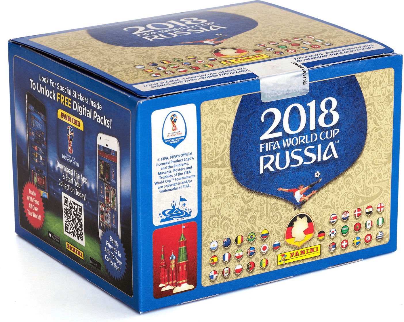 Image of Panini Road to 2018 World Cup Russia 2018 Sticker Collection - Display (100 Packs)