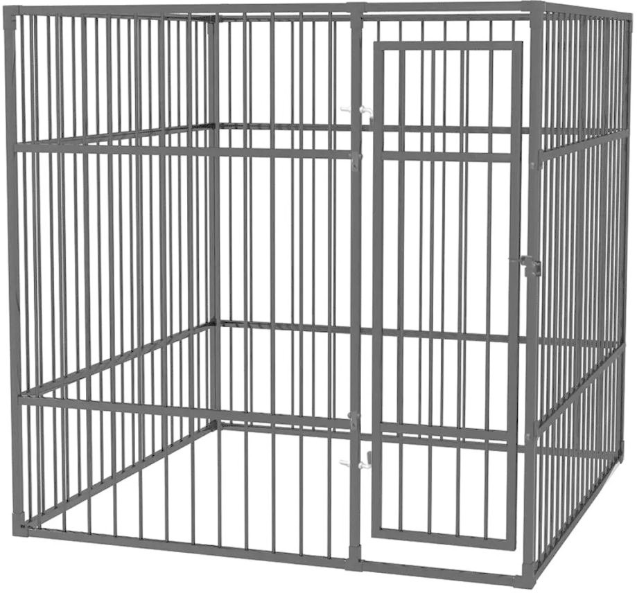 VidaXL Chenil extérieur 195 x 195 x 195 cm noir