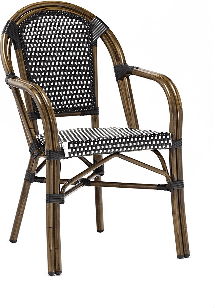 Rotin Design LUCA Bistro chair black/white